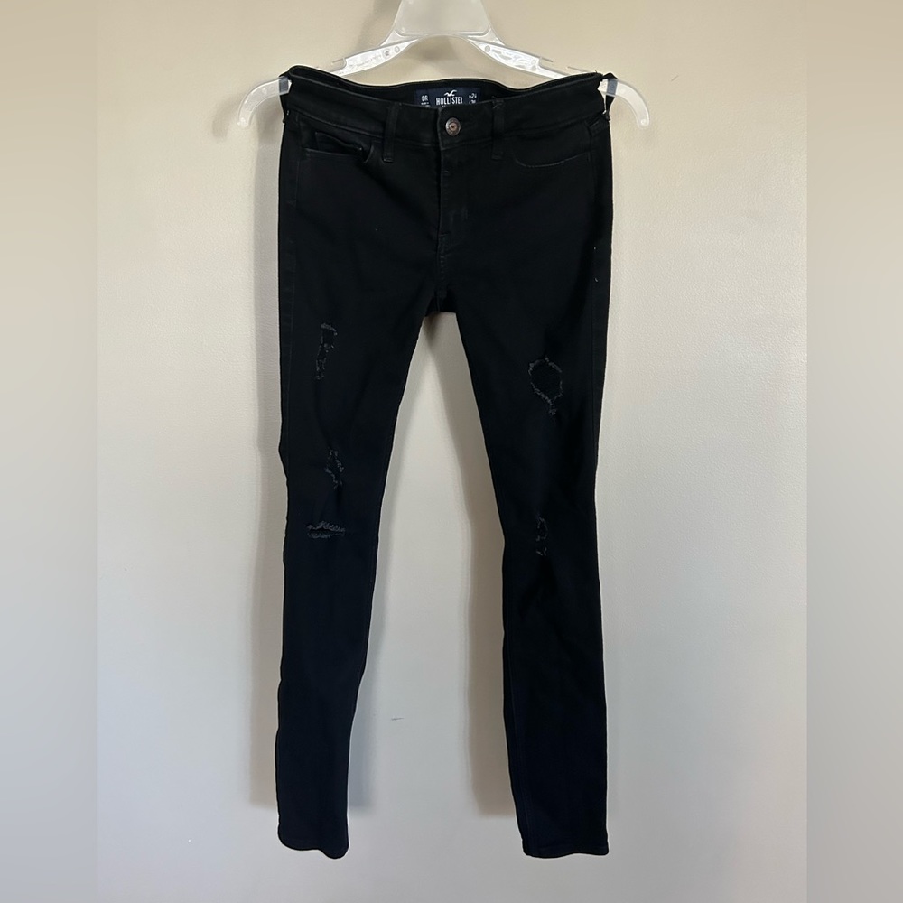 Hollister black low rise super skinny jeans